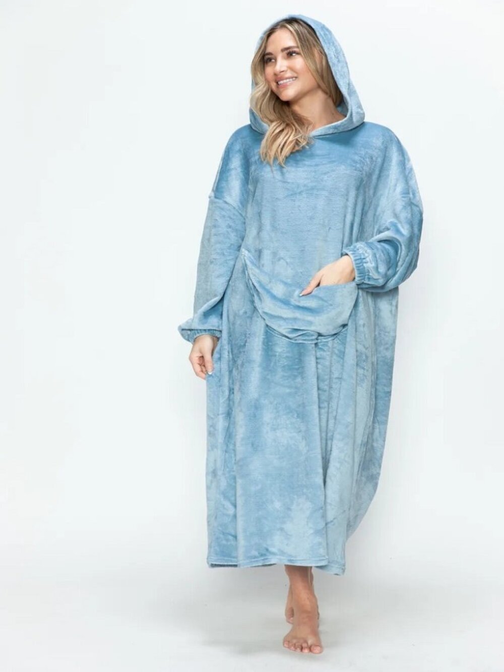 Casual Elegance Full Size Hooded Midi Dress with Pocket - Picture 16 of 16